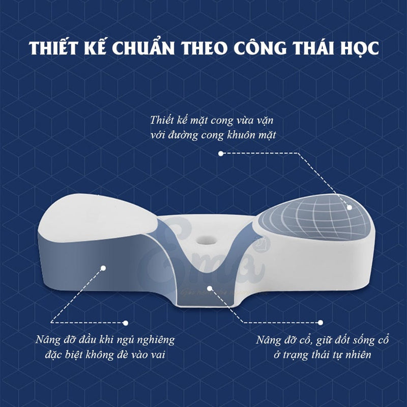 Gối công thái học EMA - Chống đau mỏi vai gáy, ngủ ngáy, dễ vào giấc